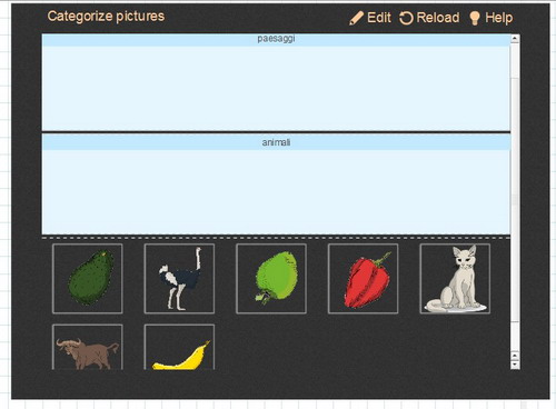 Categorizza immagini Immagine dell'esercizio "Categorizza immagini"
