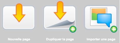 Aggiungi o duplica pagine Immagine che illustra i comandi per aggiungere o duplicare pagine