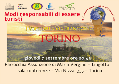 Cartolina per l'evento dedicato al turismo sostenibile - proiezione del docufilm "I volti della Via Francigena" Cartolina Volti della Via Francigena