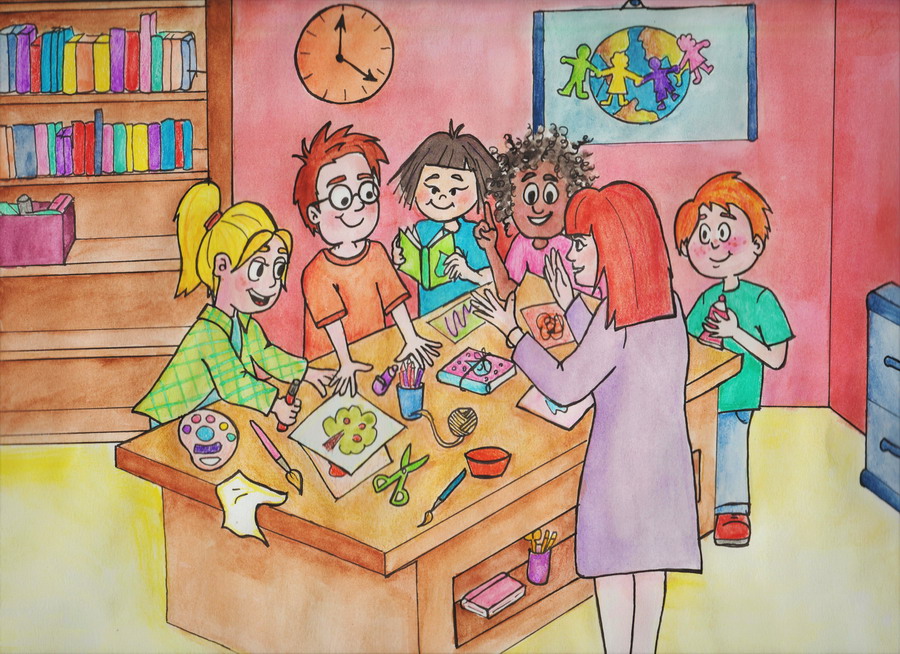 illustrazione rappresentante un laboratorio